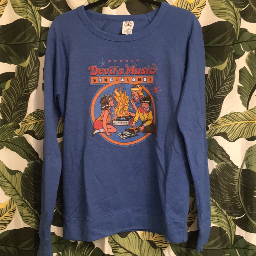 Steven Rhodes devils music graphic sweater